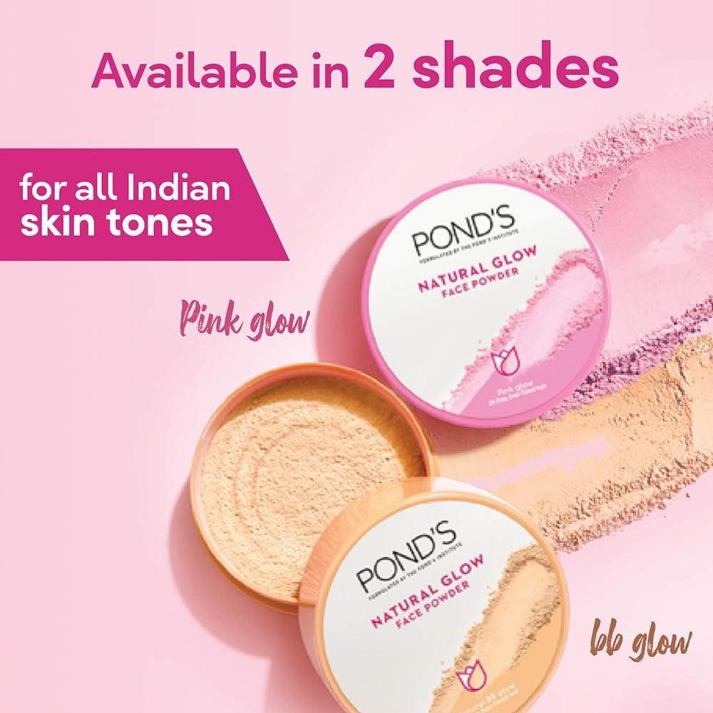 POND'S Матовая пудра для лица Natural Glow Pink Glow 30 г для ровного тона кожи и контроля жирности, маскирует пигментные пятна, шелковистый финиш