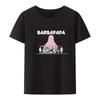 Barbapapa Print Tshirt Vintage Anime Creative Unisexs Cropped Female Clothing De Mujer Unisex Clothes Nostalgia Letters Student