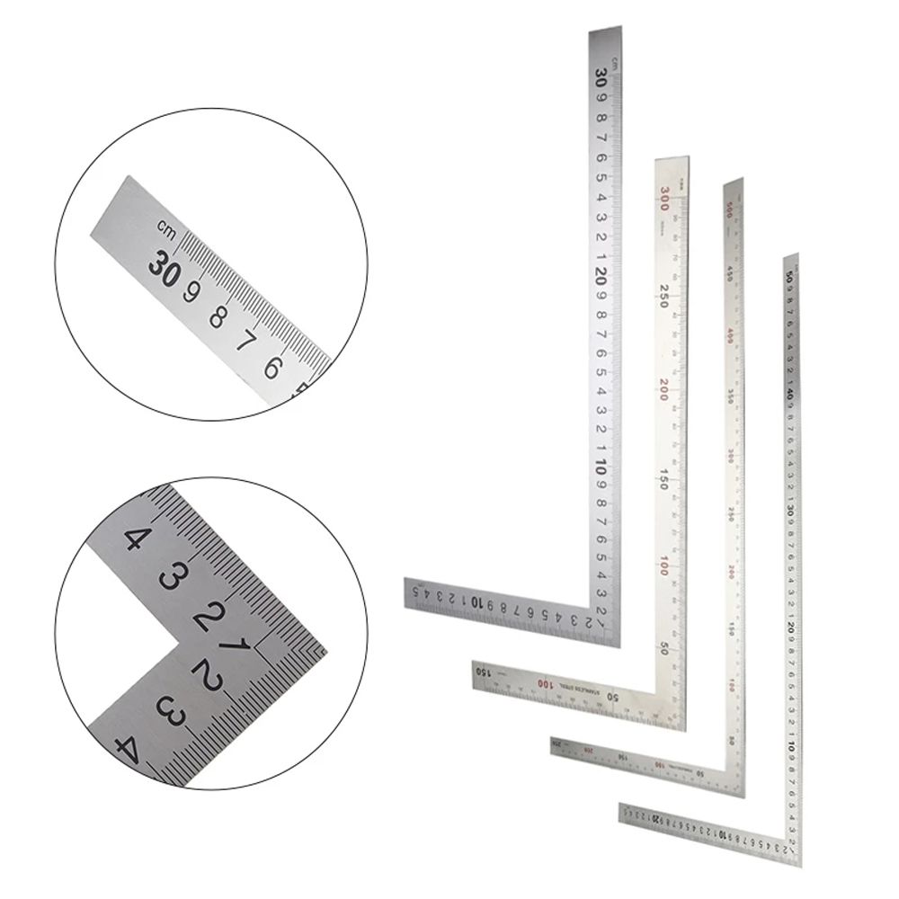 Metal Measuring Tool Double Sided 90 Degree Ruler 90 Angle Ruler L Shape Ruler Straight Ruler