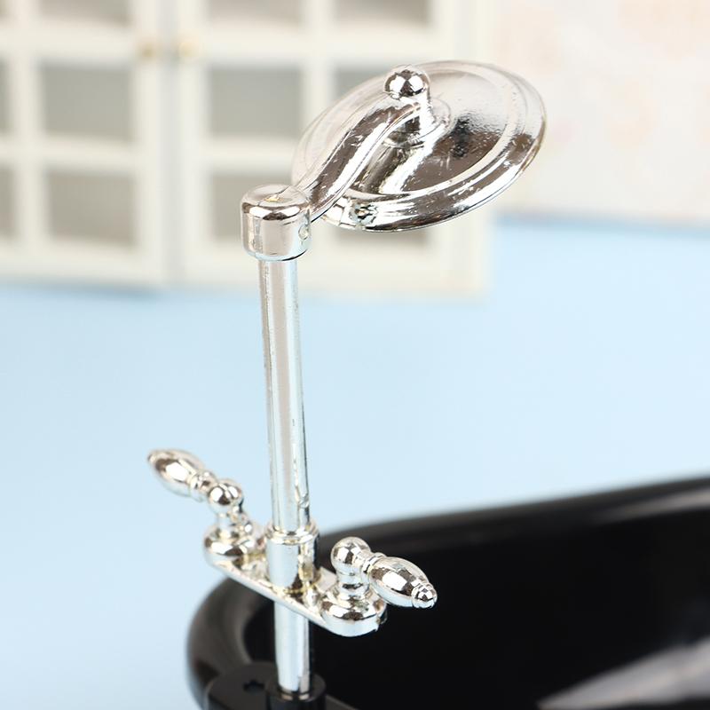 1Set Black Dollhouse Mini Furniture Bathtub Model Toy Simulation Bathroom Accessories Kids Pretend Doll House Decoraton Toy