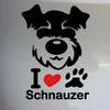 Я люблю щенок шнауцера, милый автомобиль, светоотражающие наклейки, украшения