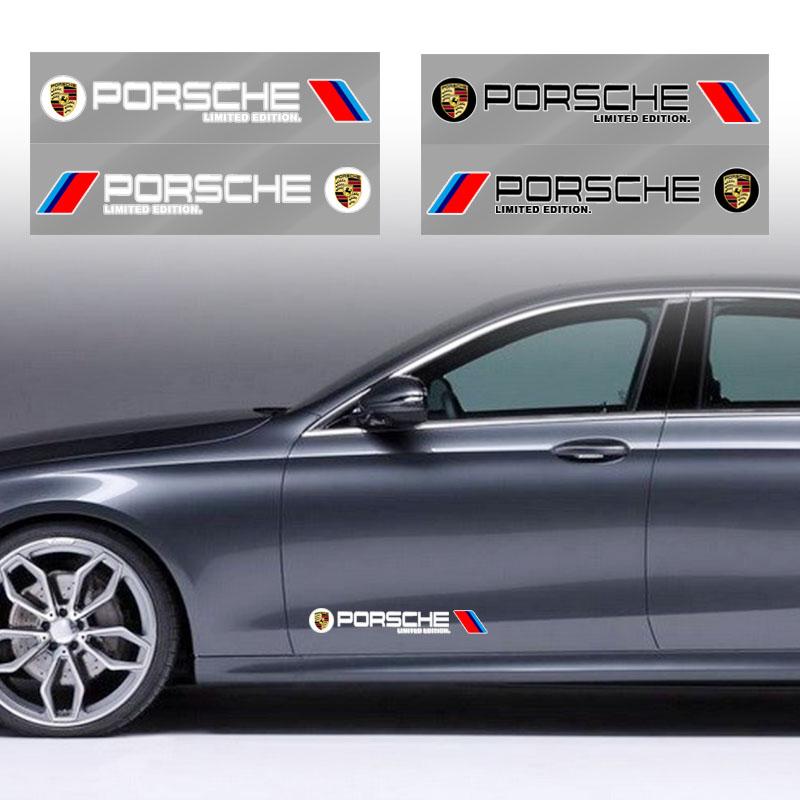 2 шт. Автомобильные 3D наклейки Наклейки на боковую часть кузова автомобиля Спортивные наклейки Автоаксессуары Для Porsche Boxster Cayenne Panamera Macan Cayman 911 918 996 917 991
