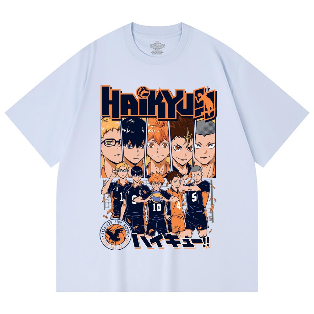 230 Gsm 100% Cotton Haikyu V7 Karasuno High Print Unisex Heavy Cotton T Shirt