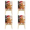 4 Pcs Christmas Chair Back Covers 45x55cm Thick Imitation Linen Washable Festive Dining Room Decor