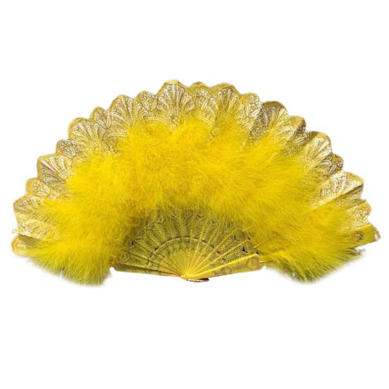 Классический складной веер Уникальная ручка Удобный экологически чистый складной ручной веер Ручной танцевальный подиум Веер с перьями Декор Веер из перьев