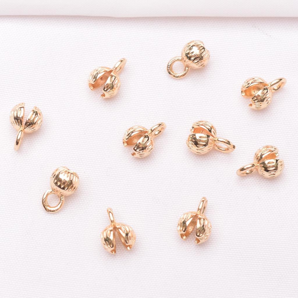 20 шт., сохраняющая цвет пряжка из 18-каратного золота для сумки-бутона, браслет, ожерелье, пуговица, бисерные аксессуары, свободная бусина, конец сумки, соединительная пряжка для кабеля