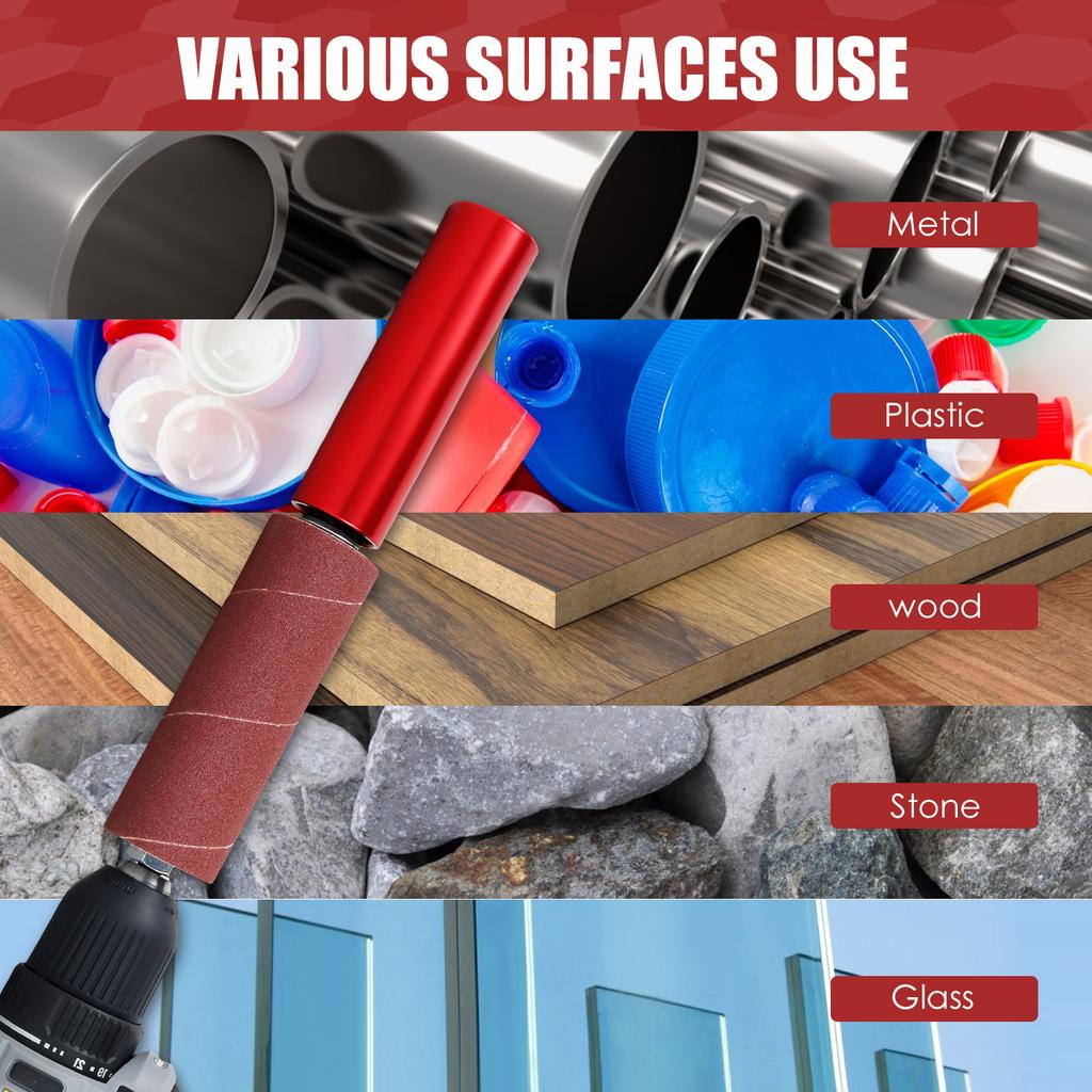 Набор из 13 наждачной бумаги для полировки с шлифовальными оправками 1/1,5 дюйма, барабан для вращающегося инструмента, абразивная наждачная бумага, барабанный шлифовальный рукав