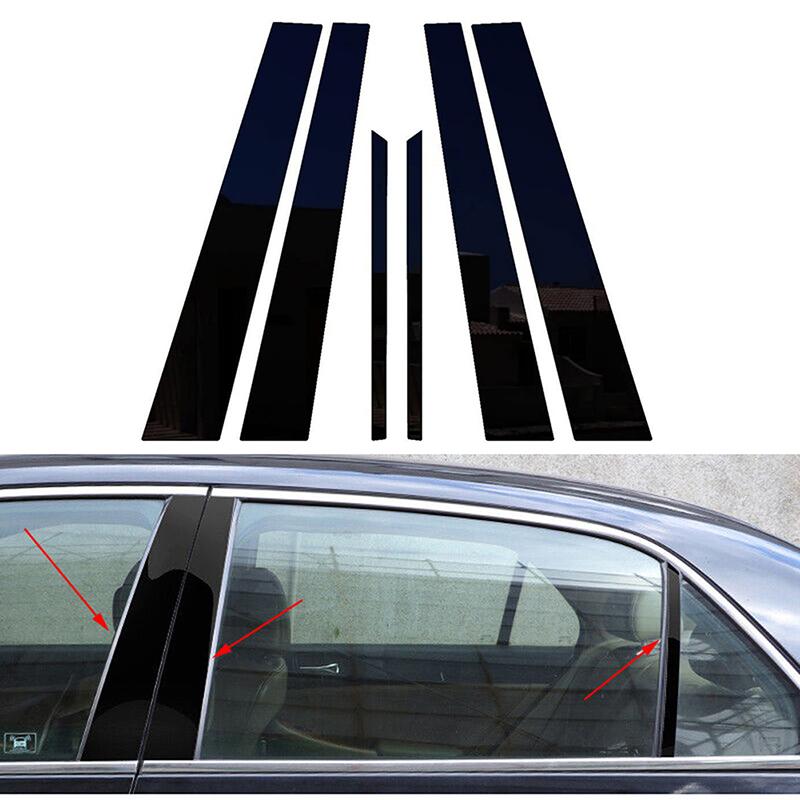 6 шт./комплект Глянцевый Черный Углеродное Волокно Наклейка на Стойку Кузова Двери B C Для Honda Accord CM4/5/6/7/8 2003-2007