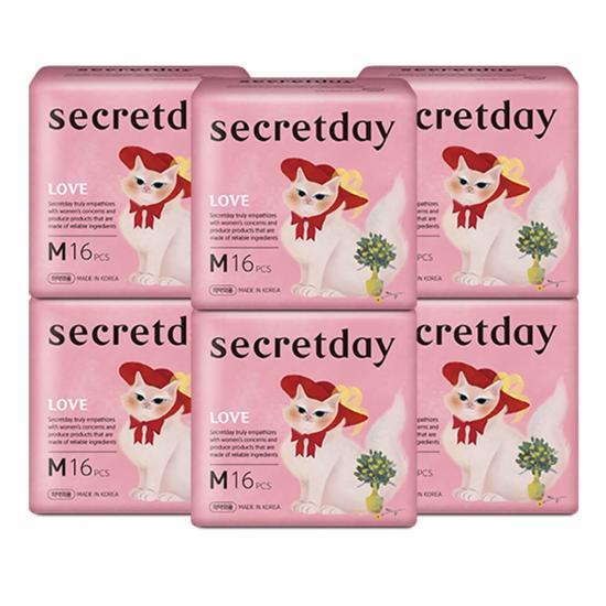 Гигиенические прокладки Secret Day Love, 6 шт., 7 видов, выберите 1 (Лайнер/Длинный лайнер/Маленький/Средний/Большой/Ночной/Сверхдлинный)