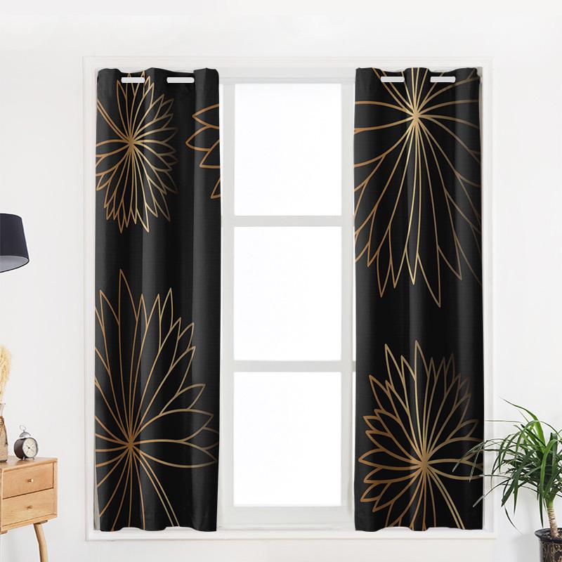 Золотой узор на черном фоне Роскошные шторы для дома Товары для дома Гостиная Спальня Индивидуальные шторы