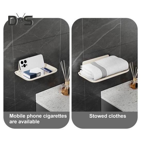 Стеллаж для хранения вещей, настенный органайзер для ванной комнаты, поднос, прочная несущая складная конструкция, поднос для хранения, держатель для полотенец