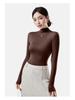 Women's Wool Semi-High Neck Long Sleeve Top - Antibacterial, Slimming, Warm, Versatile for Autumn and Winter