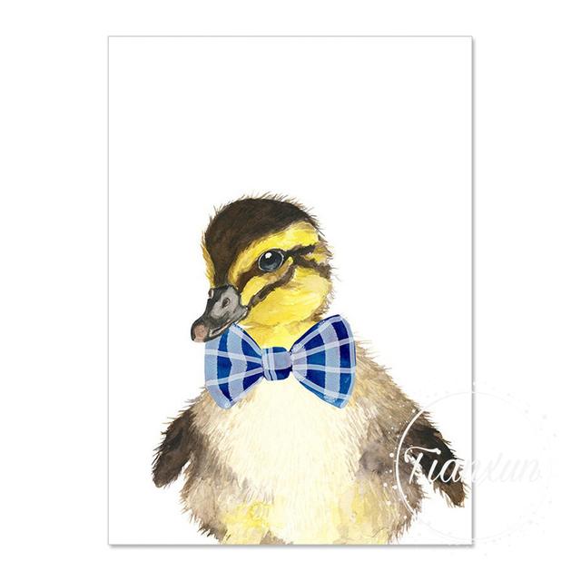 Синий галстук-бабочка, прекрасная картина на холсте с изображением животных, с поттерами и принтами, настенное искусство, картина с тигром для комнаты для мальчиков, декор для стены без рамки