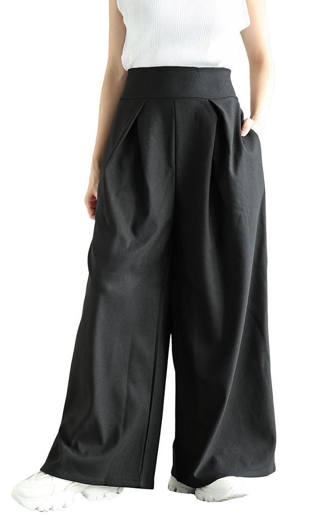 Gold Japan Plus Size Perfect for and Size 5L Women's Pants, Long, Wide, Tucked, Stretch, Stain-Resistant, Fall, Spring, Autumn, Winter, Summer, Black,