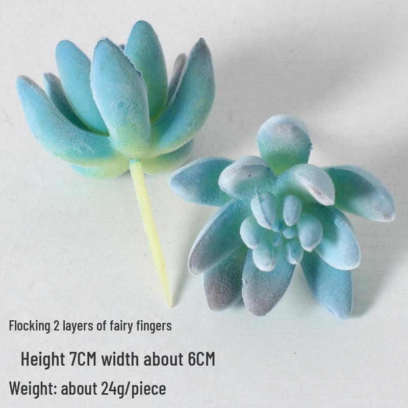 Mini Flocking Artificial Succulent Bonsai for DIY Wall Decor