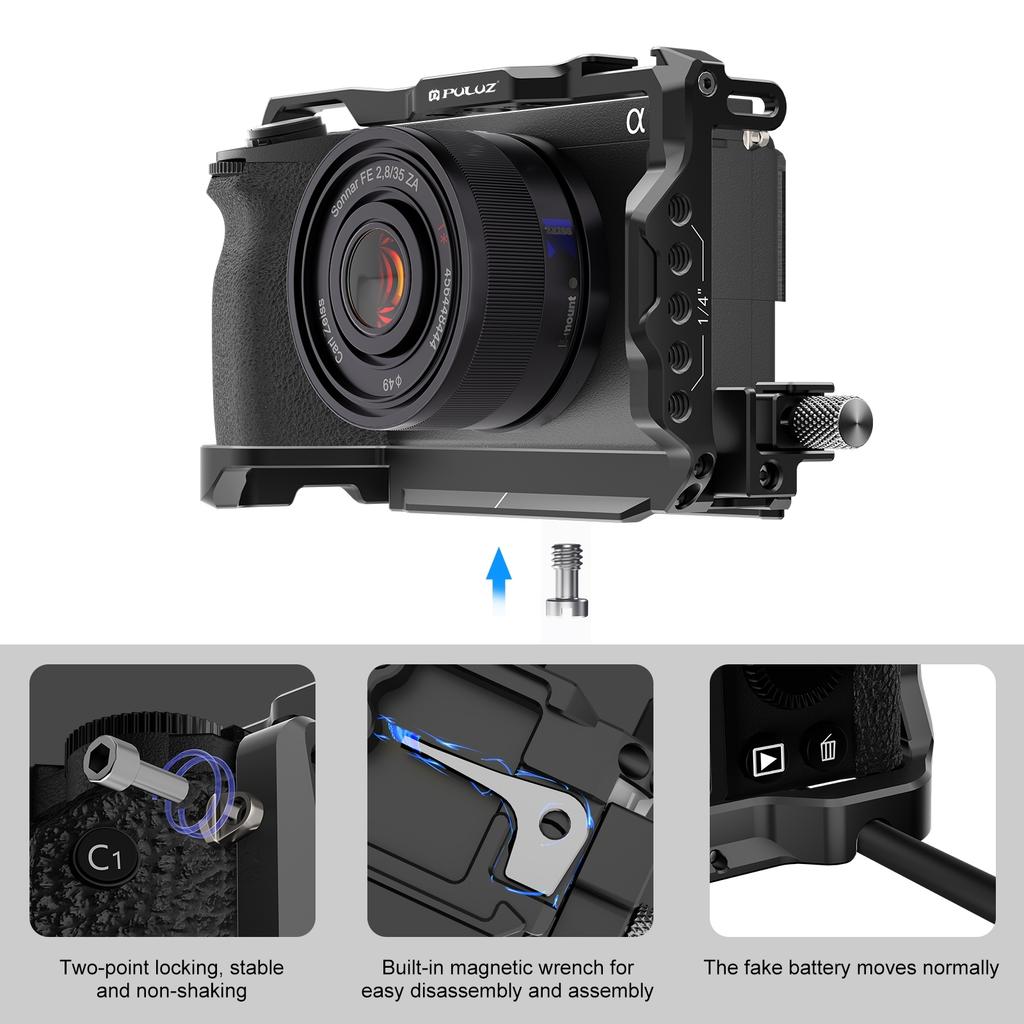 PULUZ Металлическая клетка для камеры, стабилизатор, штатив для камеры Sony A6700, расширение для влога, стабилизатор
