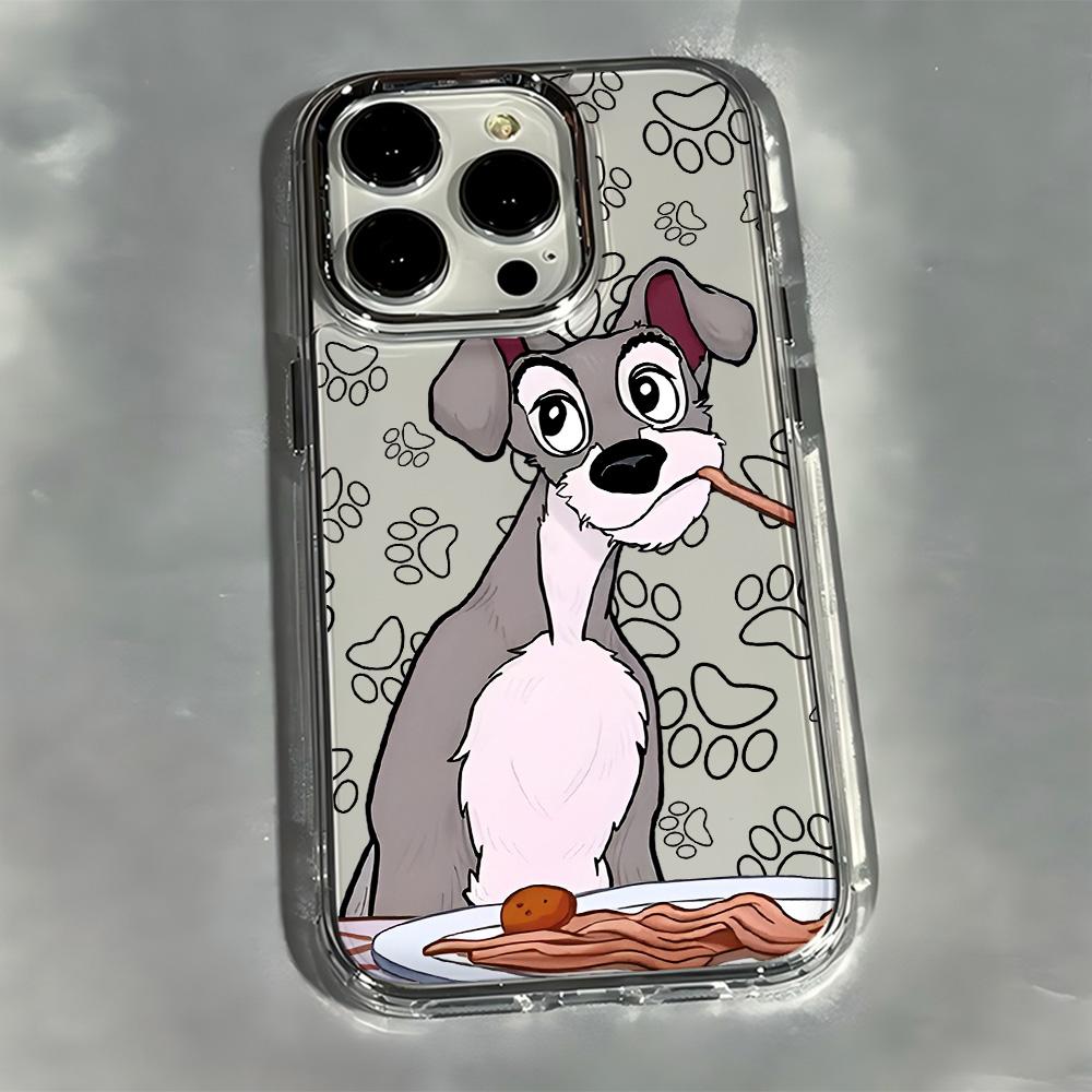 Cartoon Lady And The Tramp Phone Case For iPhone 17e 17 16 15 14 13 12 11 mini Pro Max X XR XSMAX Air Plus Transparent Cover