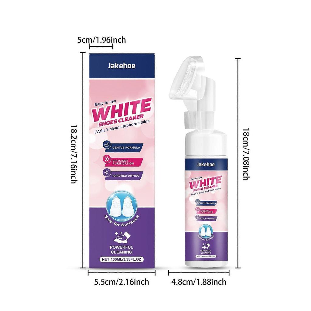 #1-5x 100ml White Shoe Cleaner, for Sneakers and White Shoes, Cleans Yellowing and Stains, No-rinse Portable Cleaner