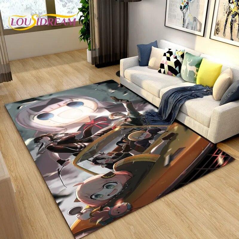 SPY×FAMILY Japan Anime Cartoon Area Rug,Carpet Rug for Living Room Bedroom Sofa Doormat Decoration, Kids Play Non-slip Floor Mat