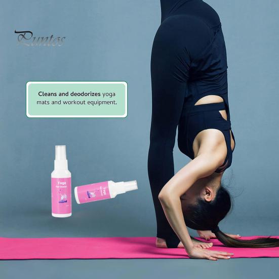 60 мл очиститель коврика для йоги, портативный спрей для удаления пятен от пота, домашний тренажерный зал, фитнес-коврик, чистящее жидкое моющее средство, подарок для любителей йоги