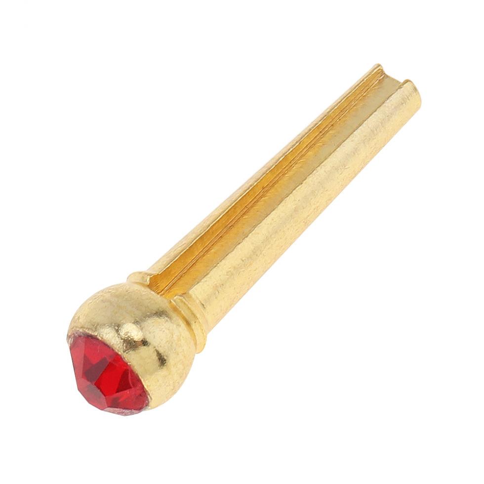 6 шт., штифты для моста из чистой меди и латуни с красными кристаллическими головками, набор колышков для ногтей для акустической гитары