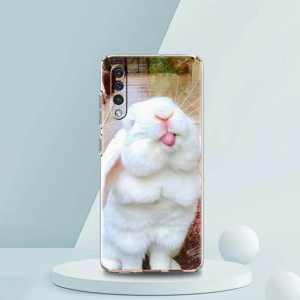 Cute White Baby Rabbits Phone Case For Samsung A16 A14 A12 A22 A32 5G A34 A42 A52 A54 A50 A70 A72 A30 A40 A20E A02S A04S A06