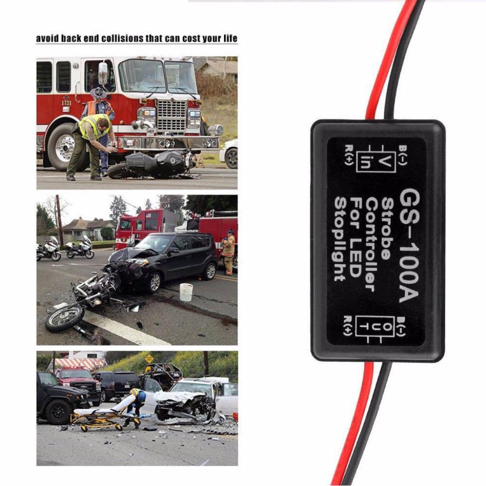 Universal Flash Strobe Controller GS-100A Flasher Module For Vehicles LED Brake Stop Light Lamp Signal Light 12-24V For All Cars Dome Lights 6