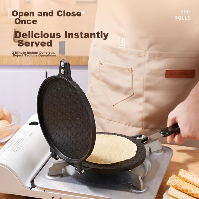 Baijie Egg Roll Maker, Egg Roll Pan Mold, Baking Tool, Crispy Skin Baking Tray, Double-Sided Frying Pan, Cookie Maker for Egg Rolls And Pancakes