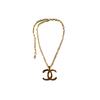 Chanel [23A Мастерская ремесел] Модное авангардное двойное C металлическое ожерелье для женщин, золотое