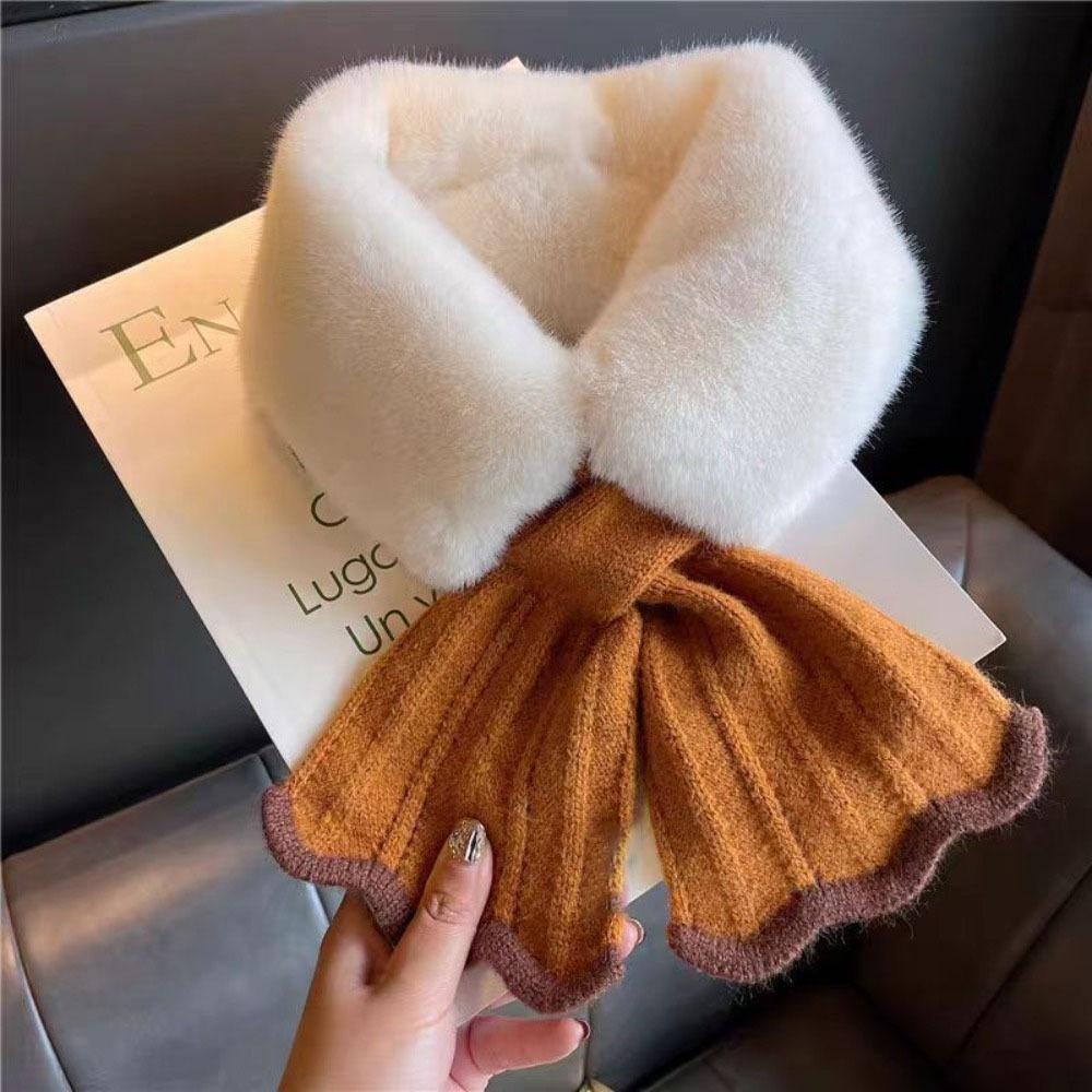 Windproof Neck Scarves Cross Wool Collar Elegant Knitted Scarf  Winter