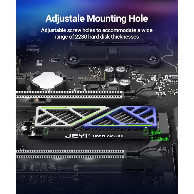 Радиатор для M.2 SSD JEYI 2280 NVME NGFF из магниево-алюминиевого сплава для ПК/PS5, эффективный охладитель с термосиликоновой прокладкой