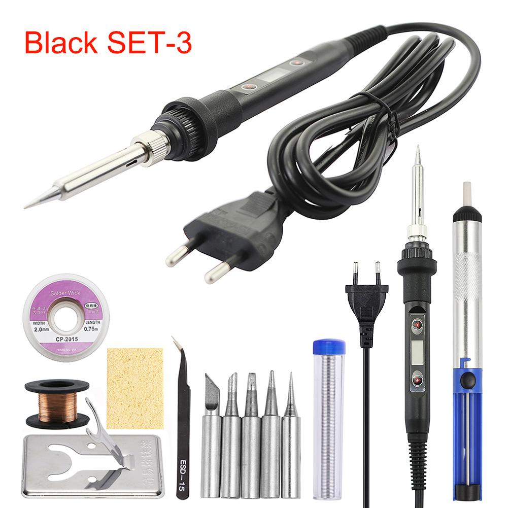 Паяльник с регулируемой температурой, 80 Вт, 220 В/110 В, электрический паяльник с ЖК-дисплеем, сварочные инструменты для ремонта