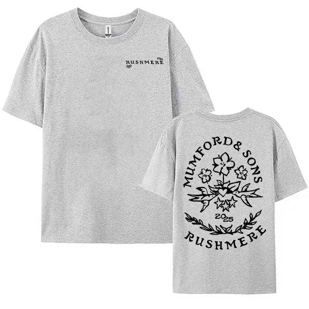 Мужская и женская футболка с цветочным графическим принтом 'Rushmere' 2025 от Mumford & Sons