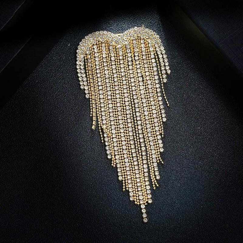 Temperament Tassel Brooch For Women, Heart-shaped Corsage Pin, Atmospheric Cardigan Buckle Pin, Coat Accessories
