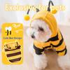 Cute Bee Costume Dog Cat Hoodie - Thickened Pet Sweater Warm Outfit for Halloween Cosplay & Daily Wear