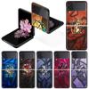 Чехол для Samsung Galaxy Z Flip 3 5G Черный Жесткий Роскошный Чехол для телефона ZFlip Защита от падений Модный ПК-чехол Японское аниме Покемон Sac