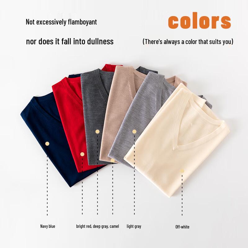 Мужской вязаный жилет с V-образным вырезом Hengyuanxiang из 100% шерсти