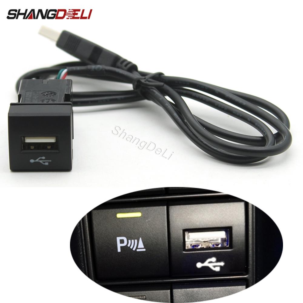 For Toyota Camry Corolla Rav4 Land Cruiser Prado 2018 2020 Car USB Input Adapter Audio Radio u-disk flash Socket Interface Cable