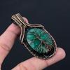 Tree Of Life Lab-Created Emerald Gemstone Pure Copper Wire Wrapped Handmade Pendant Jewelry
