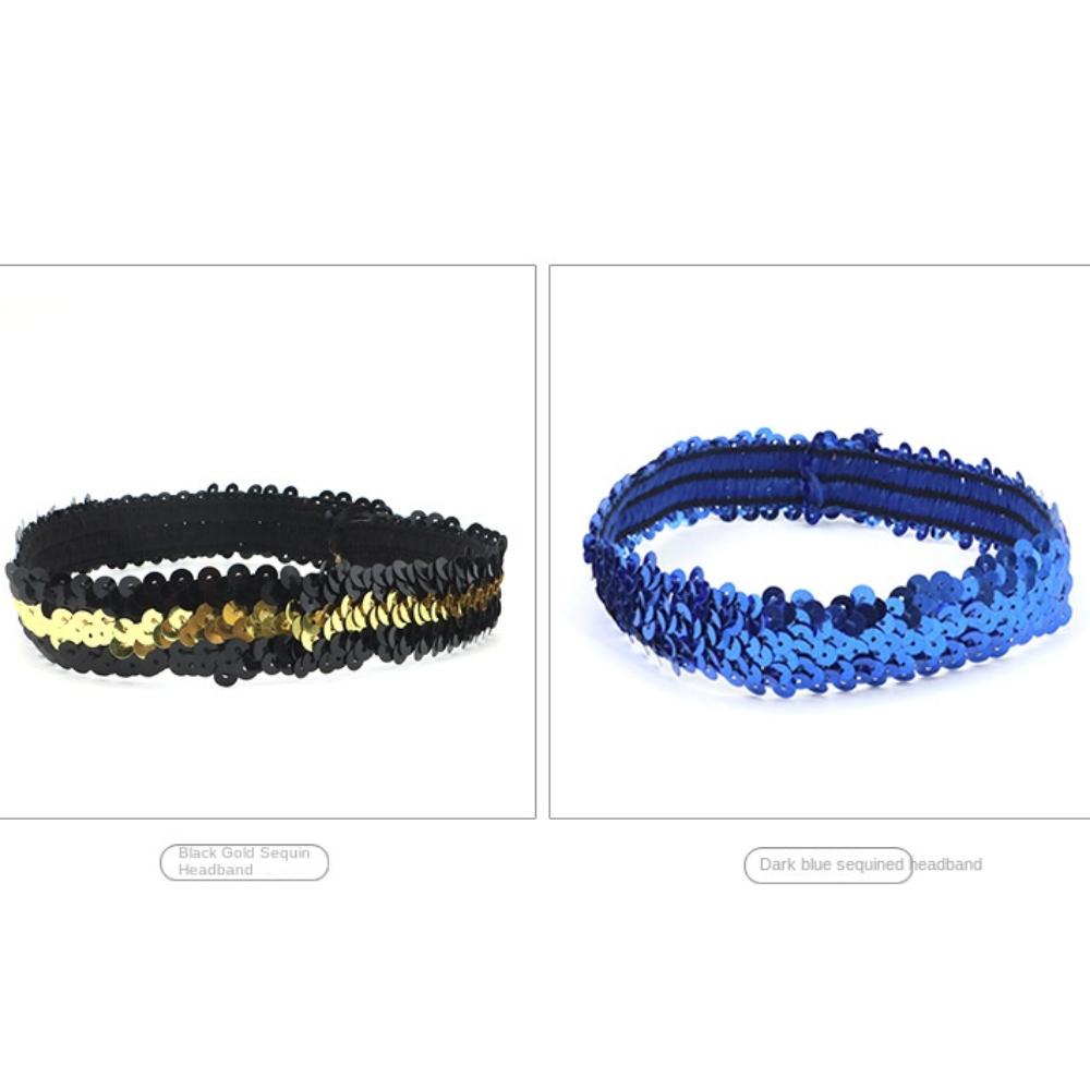 Головной убор Повязка на голову с пайетками Блестящий бант Эластичный бант для волос Подарок на вечеринку Блестящая повязка на голову