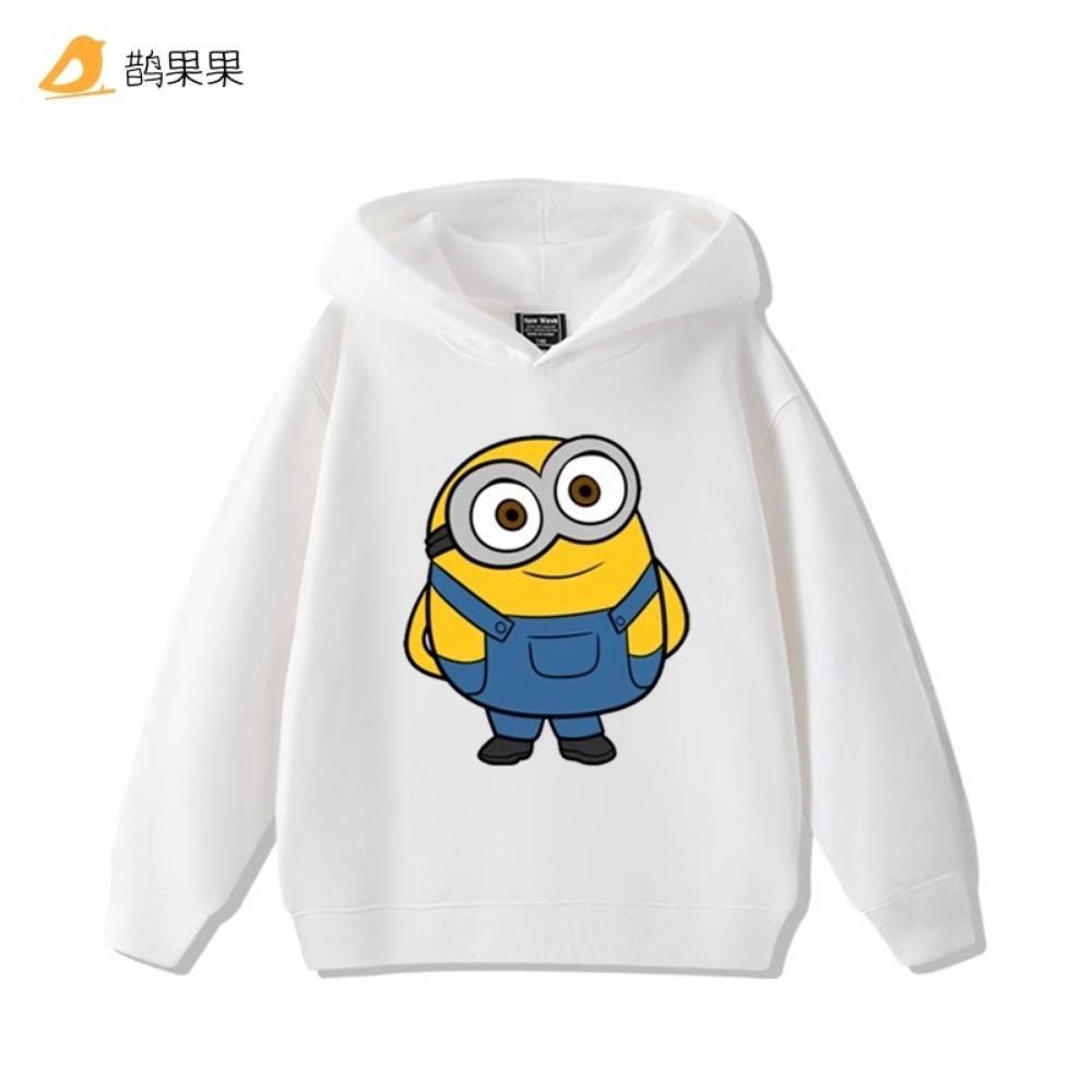 Minion Double-Sided Printed Children's Sweatshirt - Fall/Winter Boys' and Girls' Outdoor Loose Comfortable Hooded Top