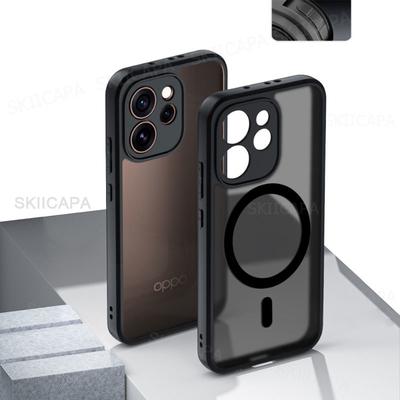 Противоударный акриловый чехол для телефона Magsafe для OPPO Reno 15 Магнитный жесткий бампер Матовая крышка-накладка для OPPO Reno 15 Pro