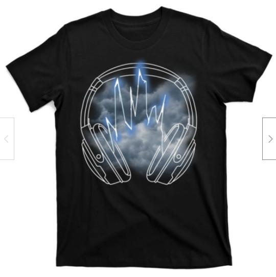 Electric Lighting Music Headphones T-Shirt.