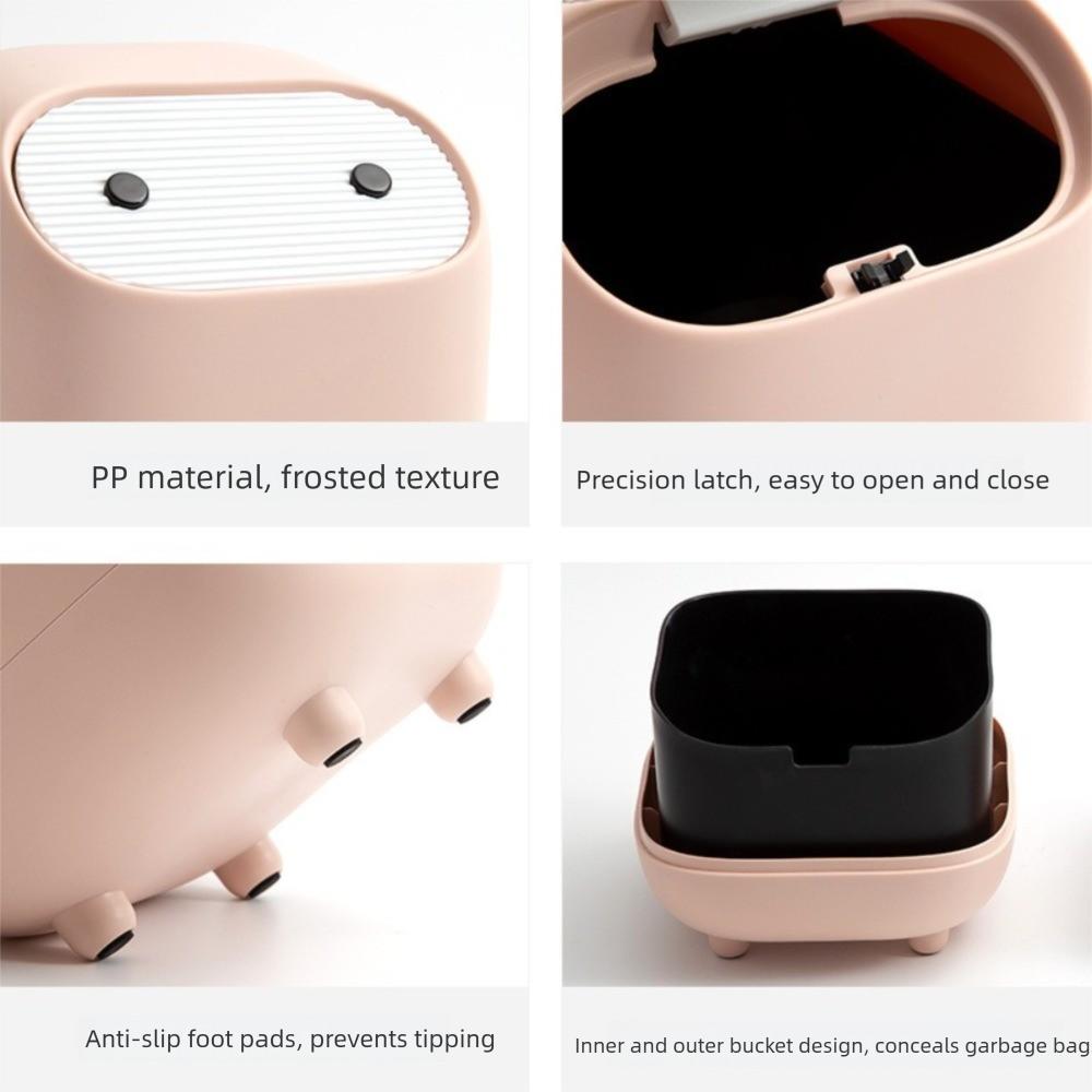 Мини Маленькое Мусорное Ведро Нажимного Типа Контейнер для Мусора Симпатичная Настольная Мусорная Корзина Бытовая