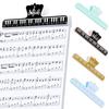 Set of 4 Music Clips, Music Holders, 4 Colors, Lightweight and Durable, Multi-Purpose, for Piano, Guitar, Violin, Choir, Instrument Practice, Music Cl