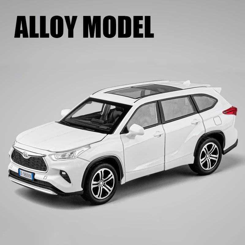 AHI4 1:32 Toyota Highlander 2023 SUV Alloy Die Cast Toy Car Model Sound and Light Pull Back Children's Toy Collectibles Birthday Gift