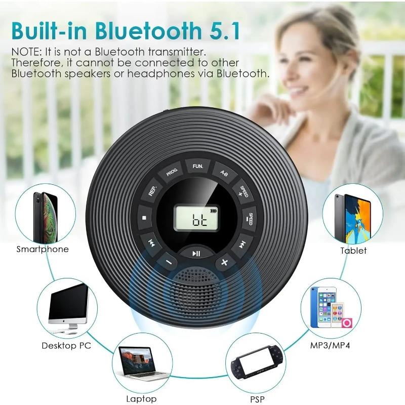 Portable CD Player and MP3 Player with Anti Skip Protection and Dual Stereo Speaker Education Machine Student Play Speed