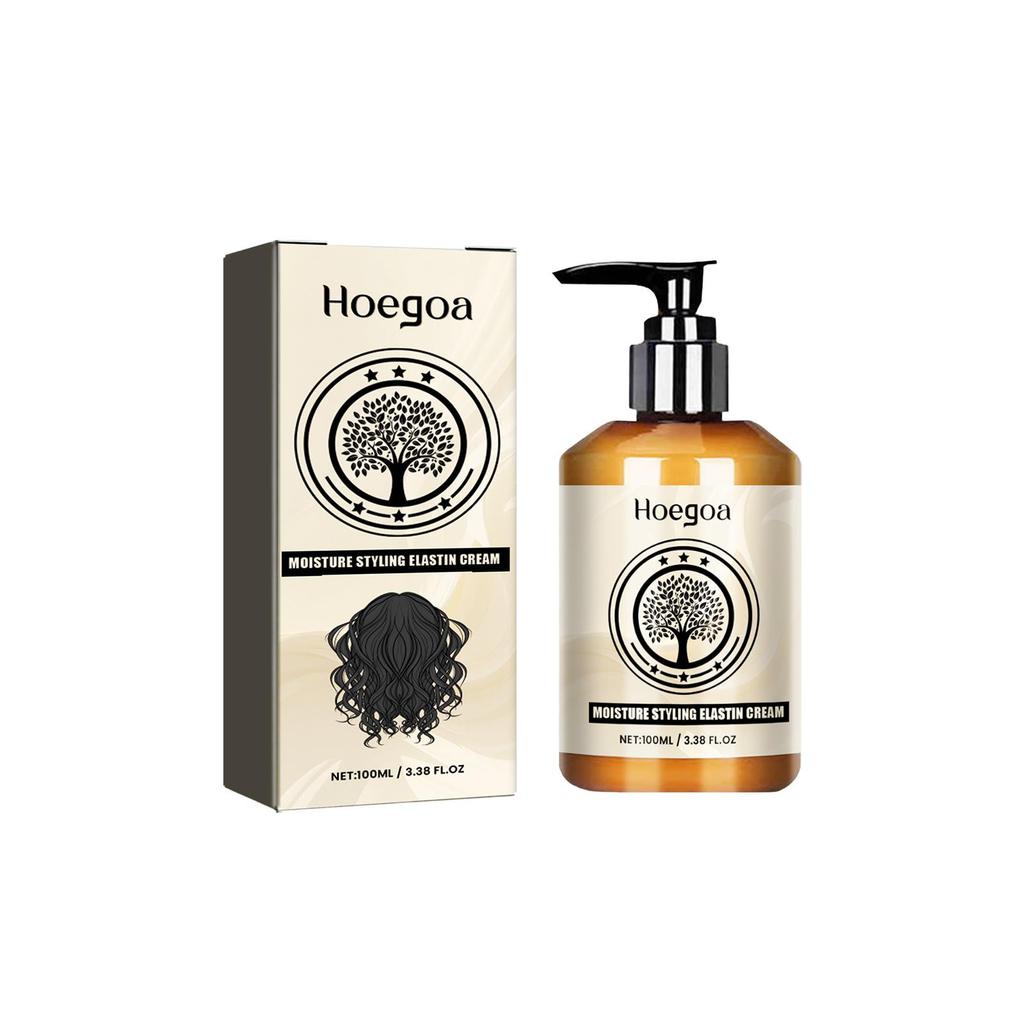 Hoegoa Увлажняющий эластичный крем для кудрей Morocco - Создает мягкие, объемные и эластичные кудри, формирование кудрей и увлажнение, 100 мл