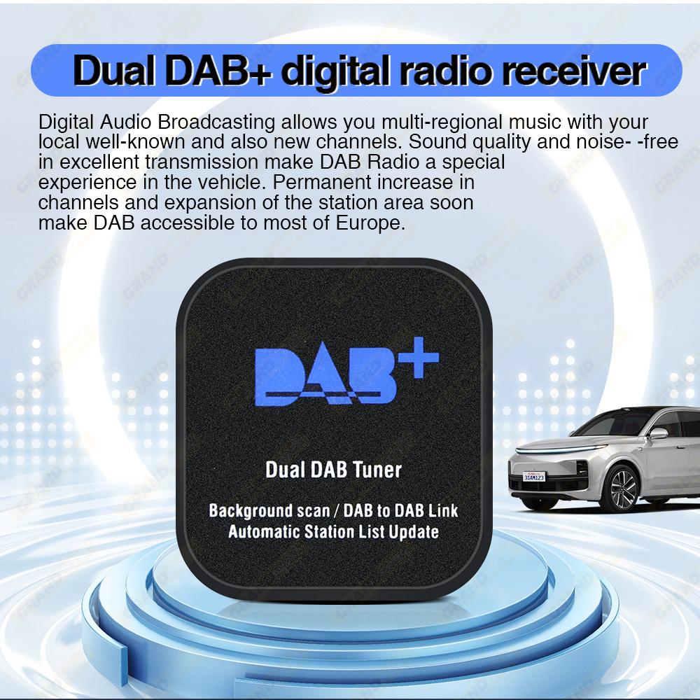 Двойной модуль DAB+ DAB Box Цифровой приемник сигнала DAB+ Приемник DAB+ Антенна Антенна USB-интерфейс Портативный Для Android Автомагнитолы Стерео