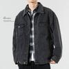 Black Denim Jacket Men'S Loose Casual Plus Fat Plus Size Fat Looking Thin Trend Basic Versatile Jacket Spring